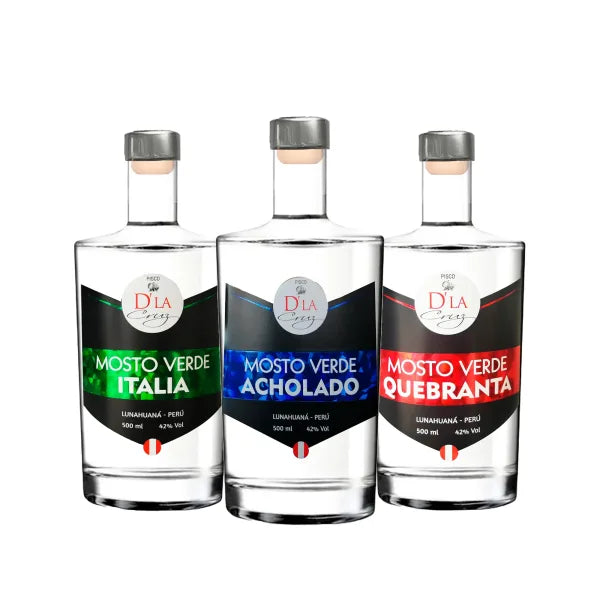Pack de piscos mosto verde: Quebranta, Italia y Acholado